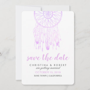 Bohemian Dreamcatcher Lavender Save The Date