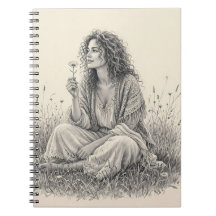 Bohemian Dreamer Pencil Sketch Notebook