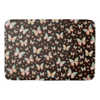 Bohemian dreams of butterflies and flowers on. bath mat