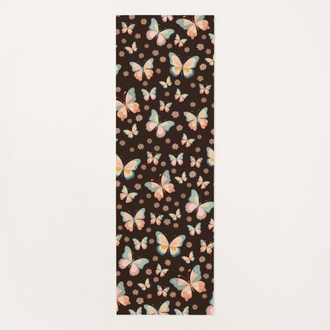 Bohemian dreams of butterflies and flowers on. yoga mat (Front)