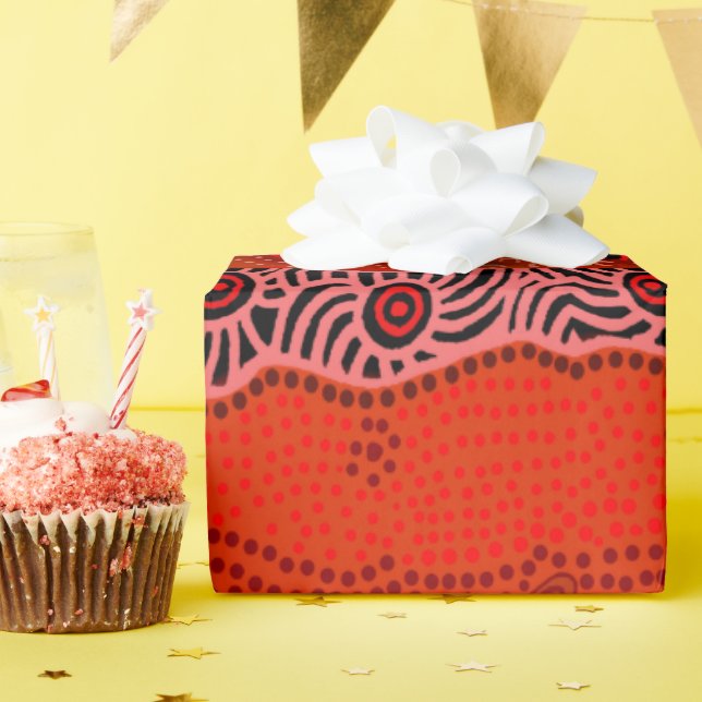 Bohemian Dreams Red Gift Wrap (Birthday Party)