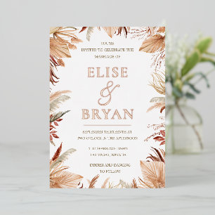 Bohemian Dried Leaves Rose Gold Boho Wedding