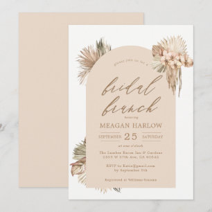 Bohemian Dried Palm Leaves Bridal Brunch Invitation