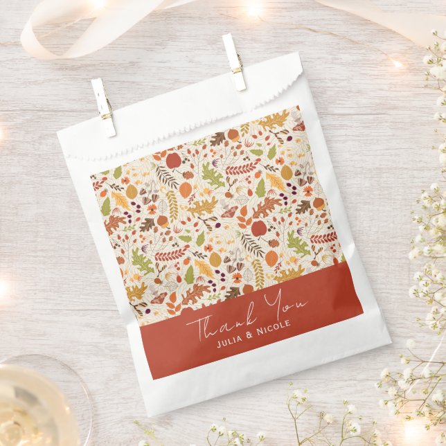 Bohemian Dried Rustic Floral Autumn Falls Wedding Favour Bags (Clipped)