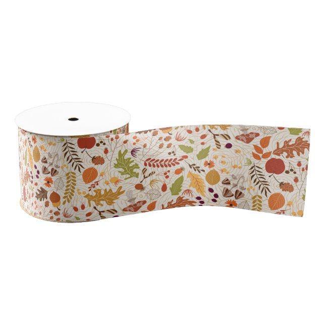 Bohemian Dried Rustic Floral Autumn Falls Wedding Grosgrain Ribbon (Spool)