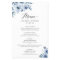 Bohemian Dusty Blue Floral Wedding Menu