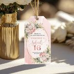 Bohemian Dusty Pink Flowers Greenery Sweet 16  Gift Tags<br><div class="desc">✅ For matching items search 36-16 in my collections ✅
Elegant boho favor and thank you tags featuring blush pink florals,  eucalyptus greenery,  and soft rose gold tones—perfect for adding a graceful finishing touch to Sweet Sixteen celebrations and showing heartfelt appreciation.</div>