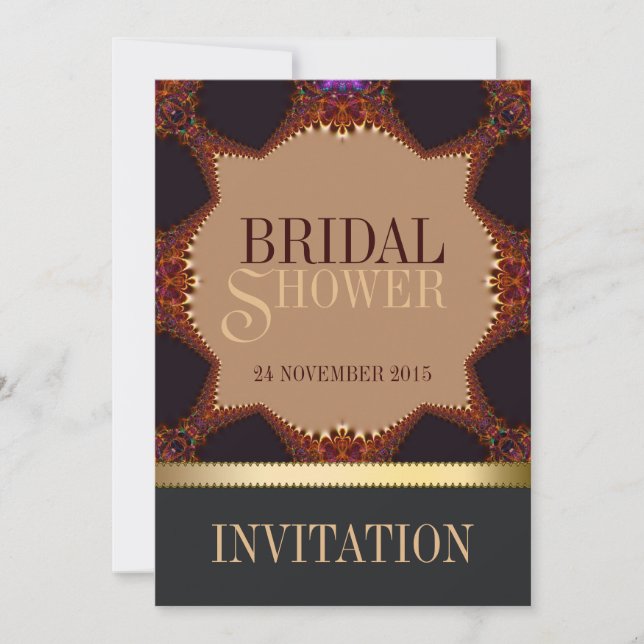 Bohemian Earth Lace Bridal Shower Invitation (Front)