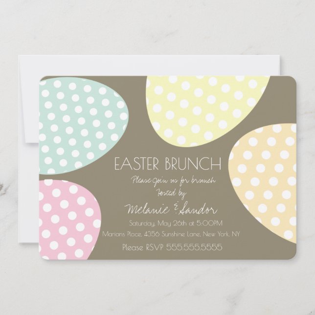  Bohemian Easter Dotted Eggs Dinner Brunch Family  Invitation (Front)