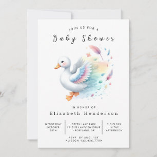 Bohemian Editable Duck Baby Shower  Invitation