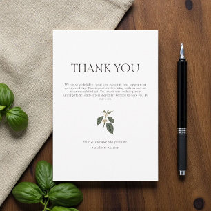 Bohemian Elegance Rustic Winter Coffee Plant Thank You Card