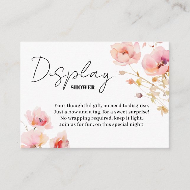 Bohemian Elegant Pink Blush Champagne Floral Enclosure Card (Front)
