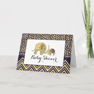 Bohemian Elephant & Chevron Baby Shower Invitation