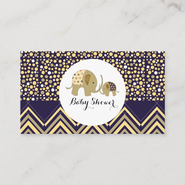 Bohemian Elephant & Chevron Baby Shower Ticket Enclosure Card (Front)