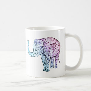 Bohemian elephant pastel floral beautiful coffee mug
