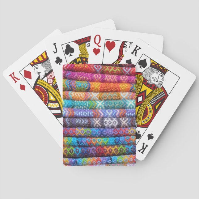 Bohemian Embroidery Fabric Playing Cards (Back)