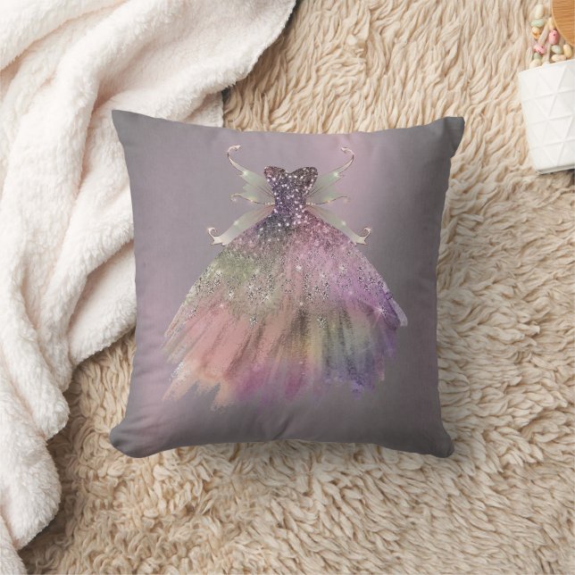 Bohemian Fairy Ball Gown | Muted Ombre Wine Sheen Cushion (Blanket)