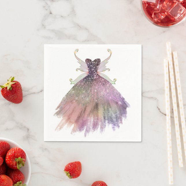 Bohemian Fairy Ball Gown | Muted Ombre Wine Sheen Napkin (Insitu)