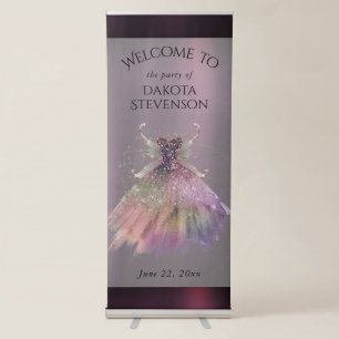 Bohemian Fairy Ball Gown   Muted Ombre Wine Sheen Retractable Banner
