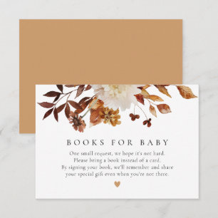 Bohemian Fall Floral Books for Baby Request Card