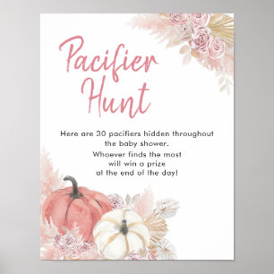 Bohemian Fall in Love Pumpkin Pacifier Hunt Poster