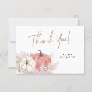 Bohemian Fall in Love Pumpkin Thank You Card