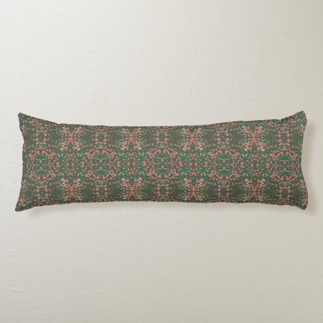 Bohemian Fall Leaf Greenery Seamless Pattern Body Cushion (Front)