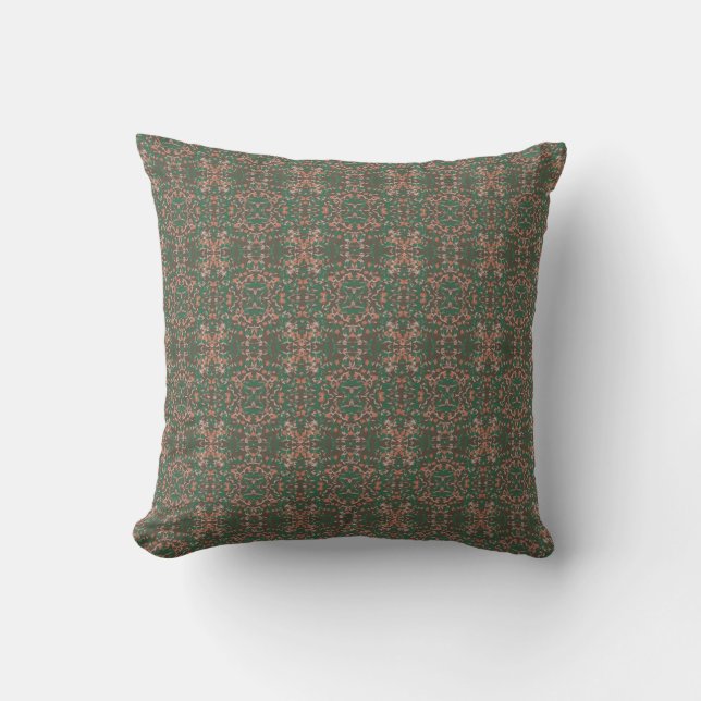 Bohemian Fall Leaf Greenery Seamless Pattern Cushion (Front)