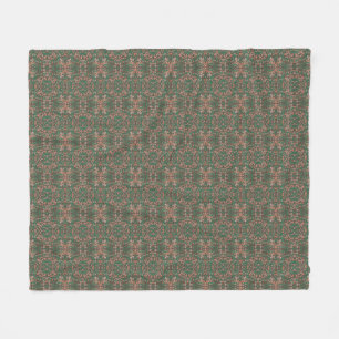 Bohemian Fall Leaf Greenery Seamless Pattern Fleece Blanket