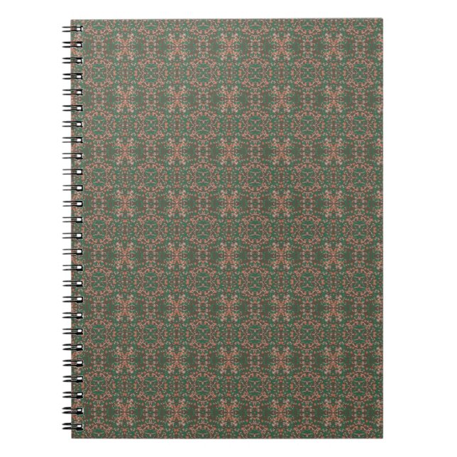 Bohemian Fall Leaf Greenery Seamless Pattern    Notebook (Front)