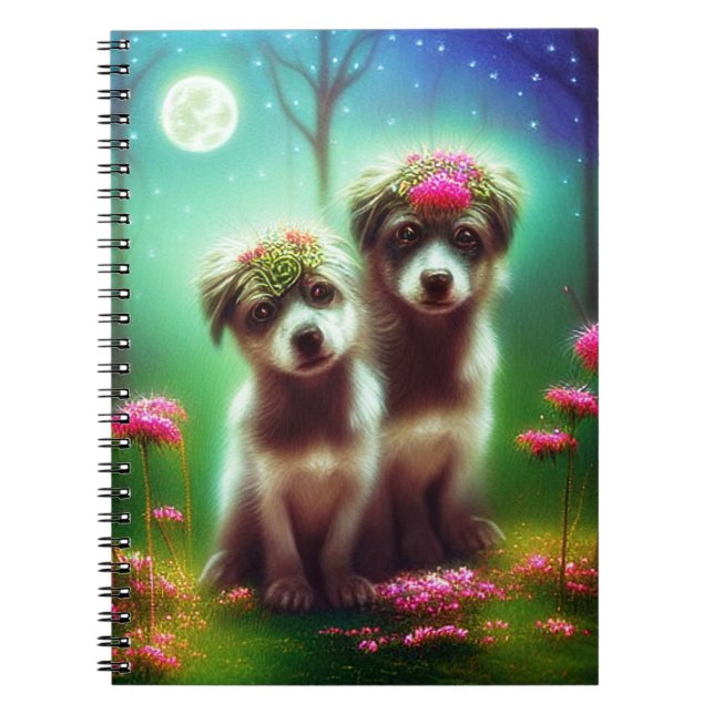 Bohemian fantasy puppies  notebook (Front)