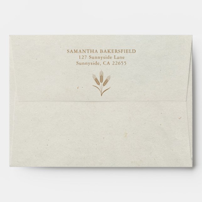 Bohemian Faux Textured Paper Wedding | Envelope (Back (Top Flap))