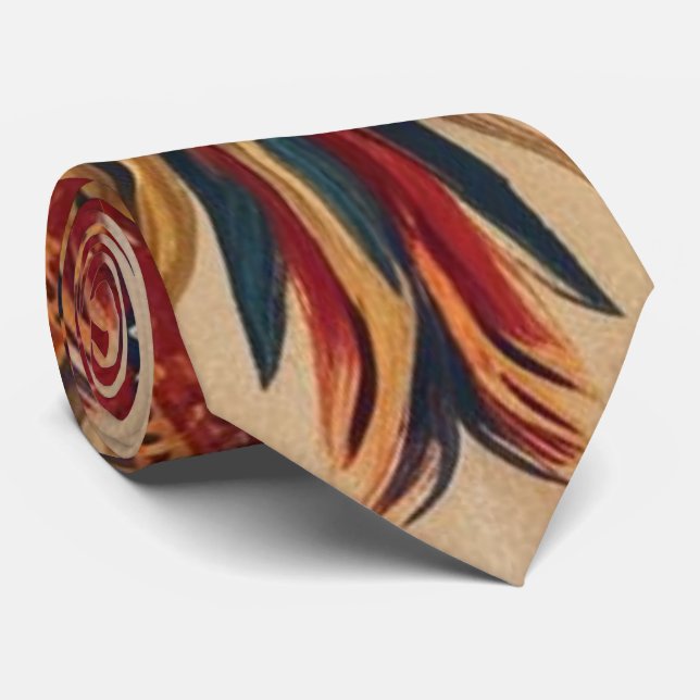 Bohemian Feather Burst Neck Tie (Rolled)