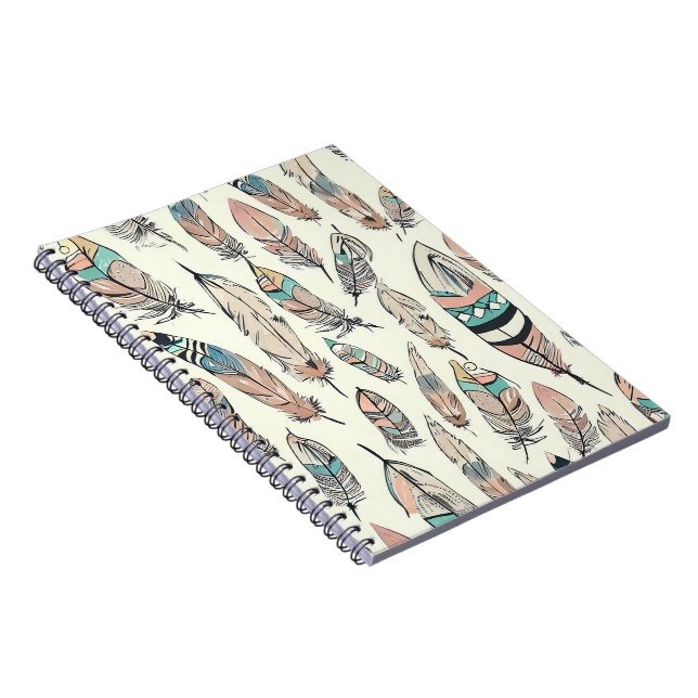 Bohemian Feather Fabric Notebook (Right Side)