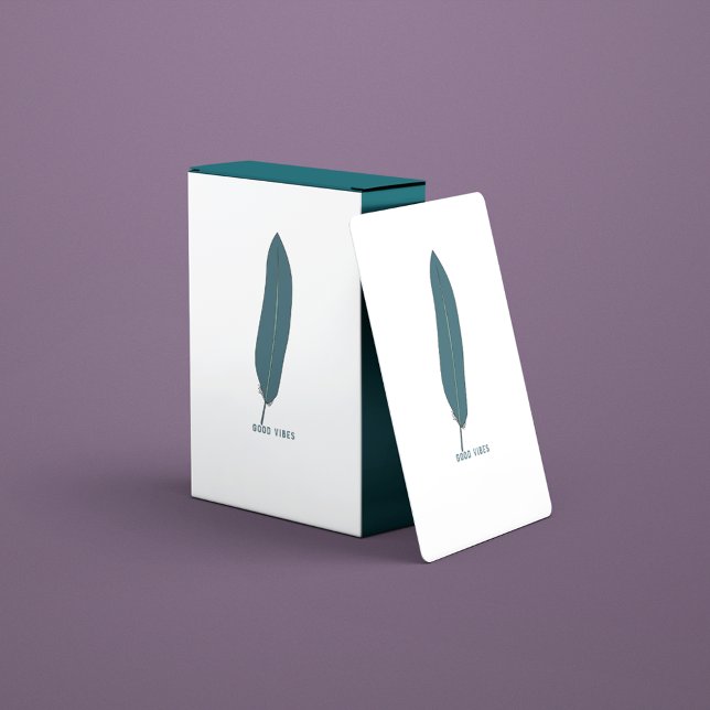 Bohemian Feather Good Vibes Playing Cards (Creator Uploaded)