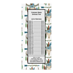 Bohemian Feathers Dreamcatcher Blue Antler Arrow Rack Card