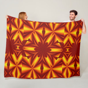 Bohemian Fire Flowers 25 Fleece Blanket