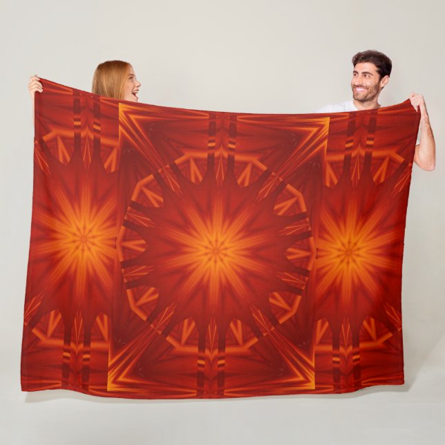 Bohemian Fire Flowers 261 Fleece Blanket (In Situ)