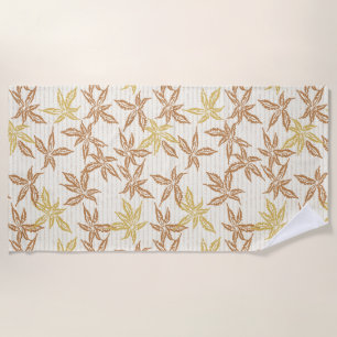 Bohemian flora retro botanical plant beach towel