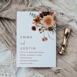 Bohemian Floral All Seasons Wedding Invitation