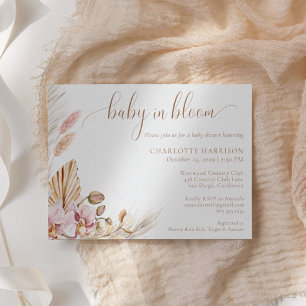 Bohemian Floral Baby in Bloom   Baby Shower Invitation