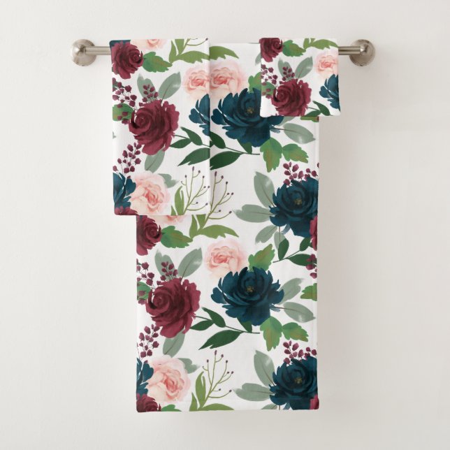 Bohemian floral  bath towel set (Insitu)