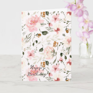 Bohemian floral Birthday Card