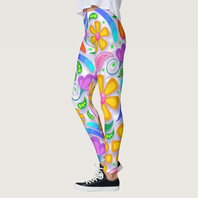  BOHEMIAN FLORAL BOHO YOGA PANTS  LEGGINGS (Left)
