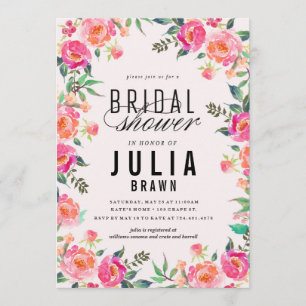 BOHEMIAN FLORAL bridal shower invitation