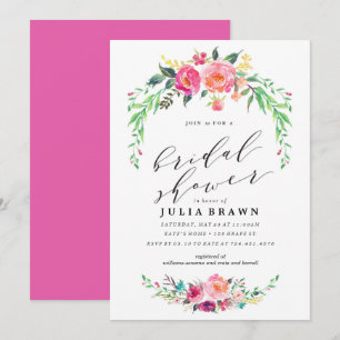 BOHEMIAN FLORAL bridal shower invitation