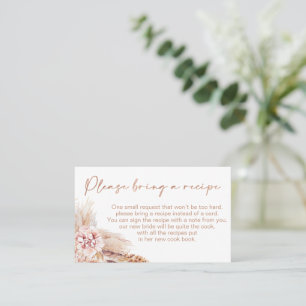 Bohemian Floral Bridal Shower Recipe Card Request