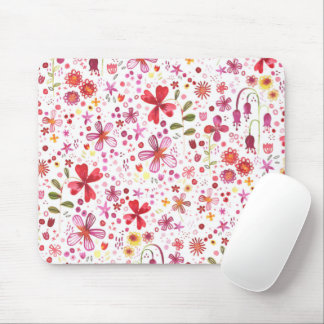 Bohemian Floral Bright Watercolor Mouse Mat