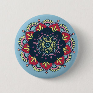 bohemian floral button