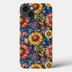 Bohemian Floral Dreamscape Vibrant Pattern iPhone 13 Case